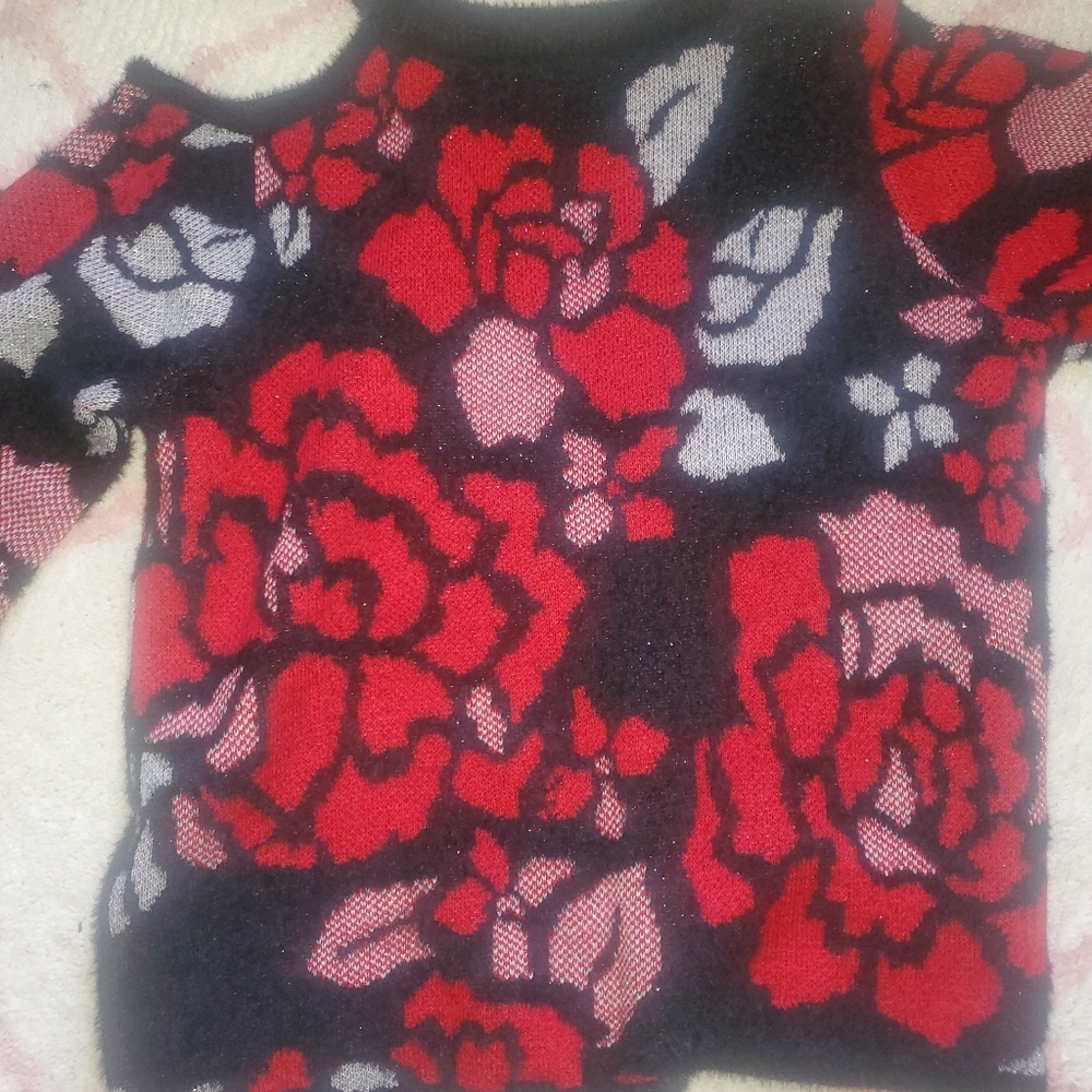 Women's Wit & Wisdom Sweater NWT Size XL#red #pink #black #wit&wisdom # XL #wo